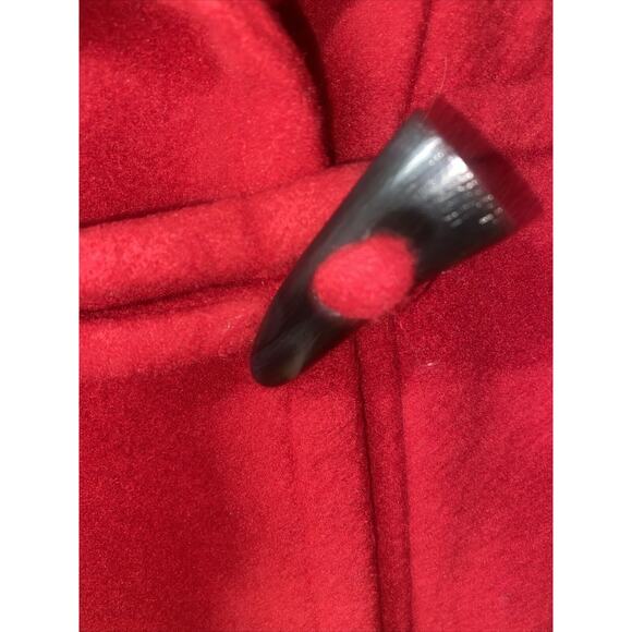 Vtg 80s American Bazaar Women's Red Lined Button Front Trench Pea Coat Large - Picture 4 of 10